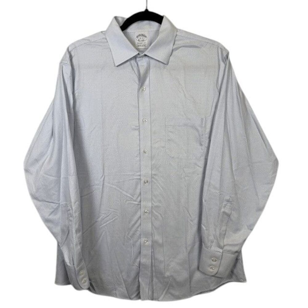 Brooks Brothers Regent Fit Blue White Check Dress Non Iron‎ Shirt Size 16-33